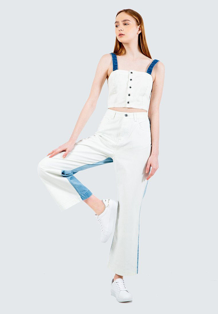 Two Color Denim Pants