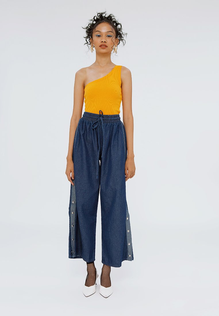 Wide Leg Denim with Snap Button