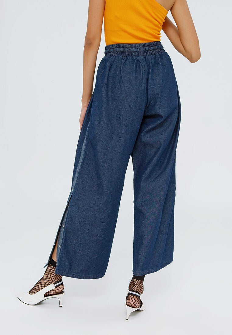 Wide Leg Denim with Snap Button