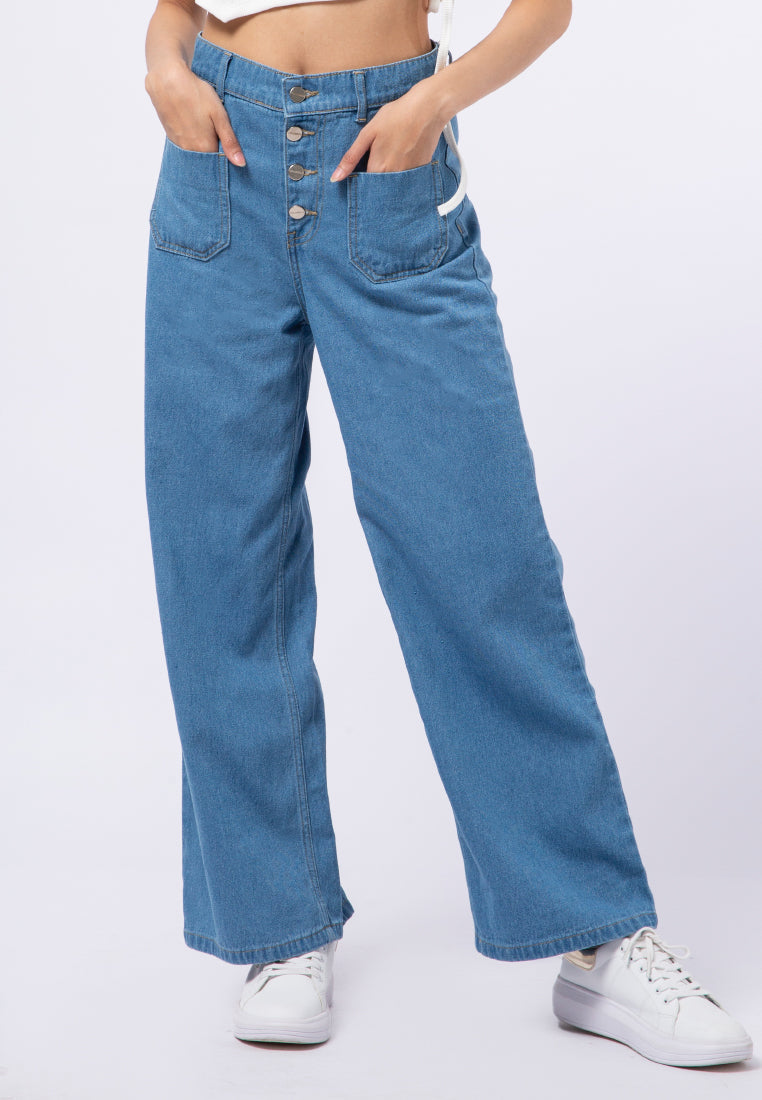 Button Up Denim Pants