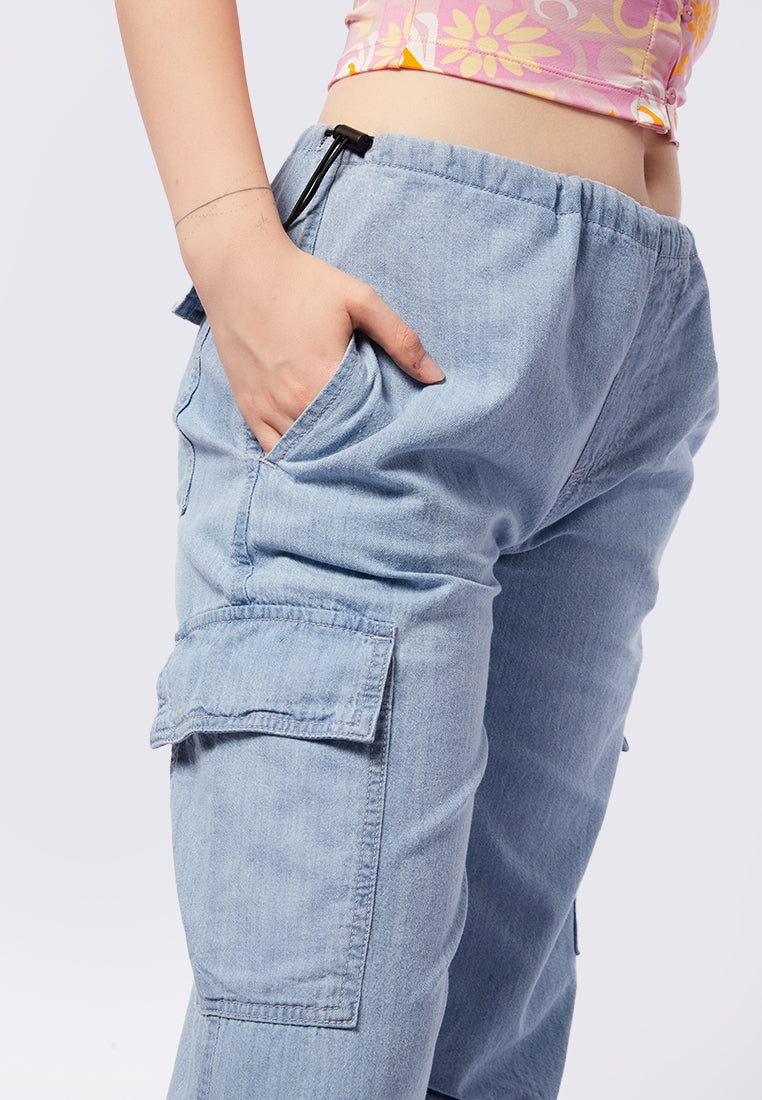 Parachute Denim Pants with Side Pocket