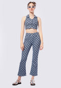 Printed Flare Denim Pants