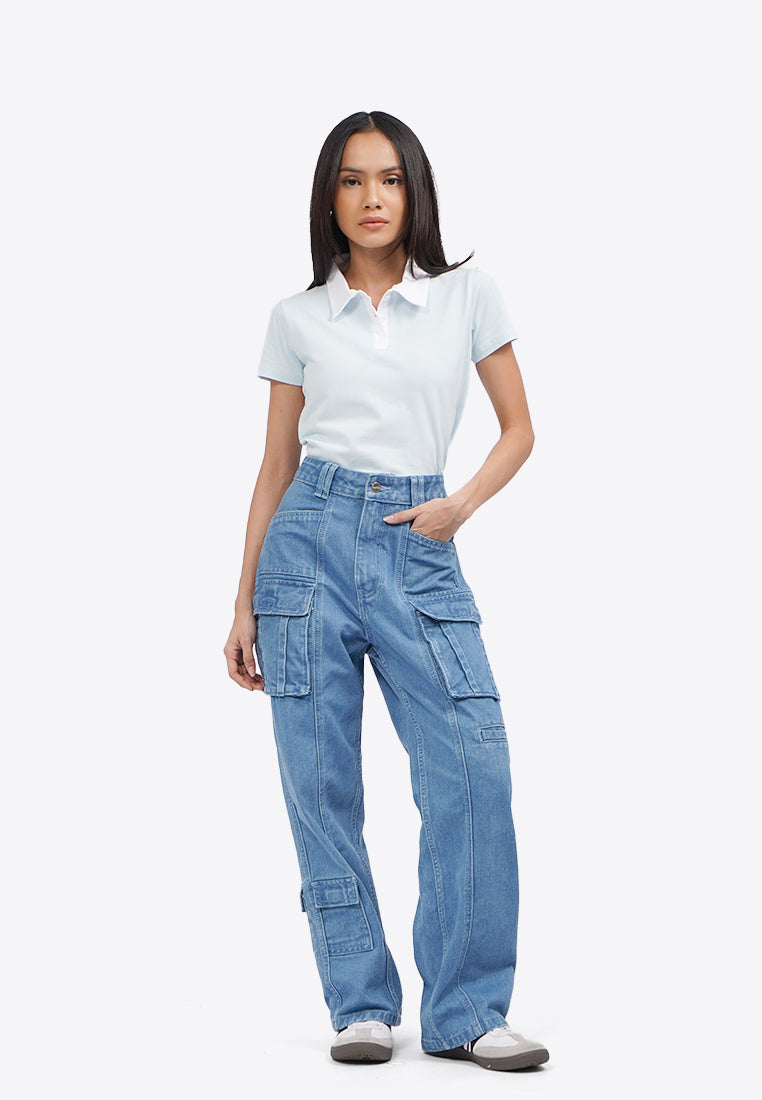 Straight Fit Cargo Jeans