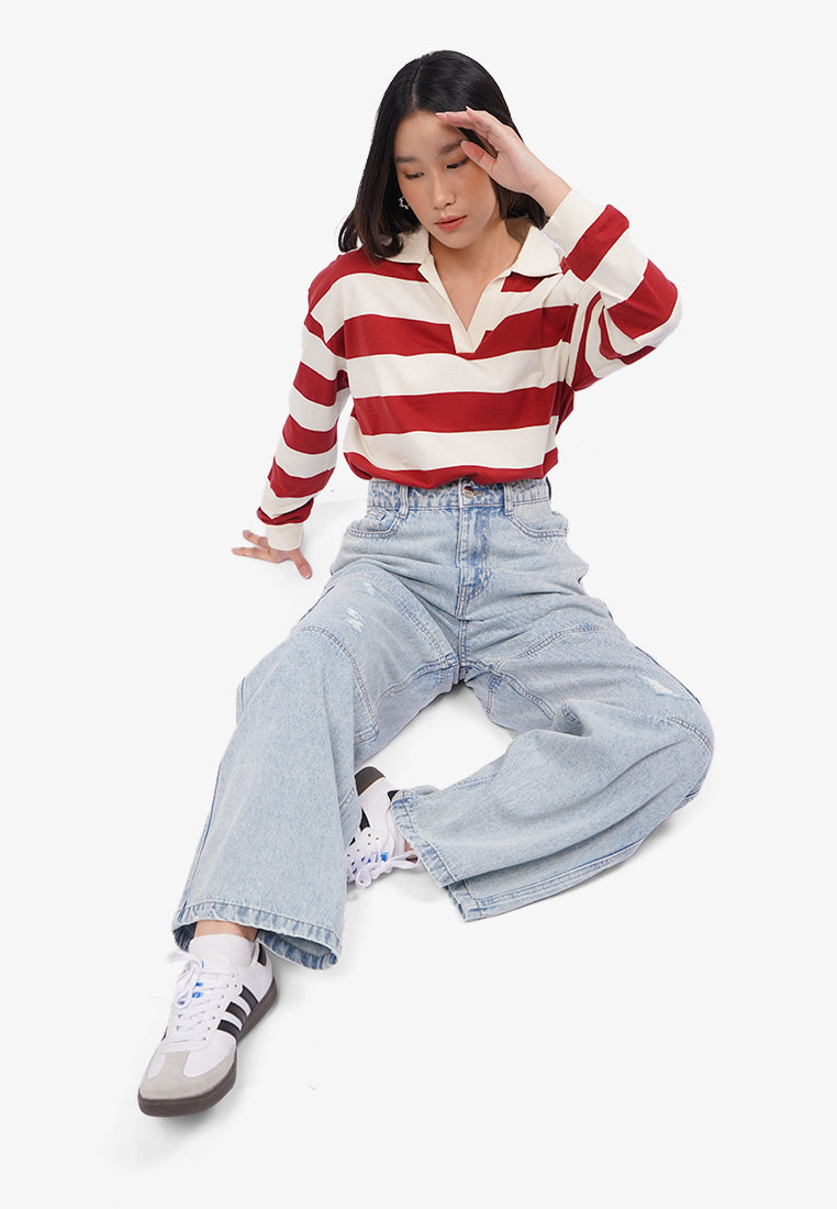 Ripped Cargo Denim Pants