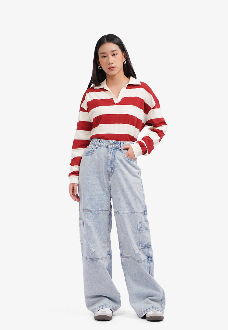 Ripped Cargo Denim Pants