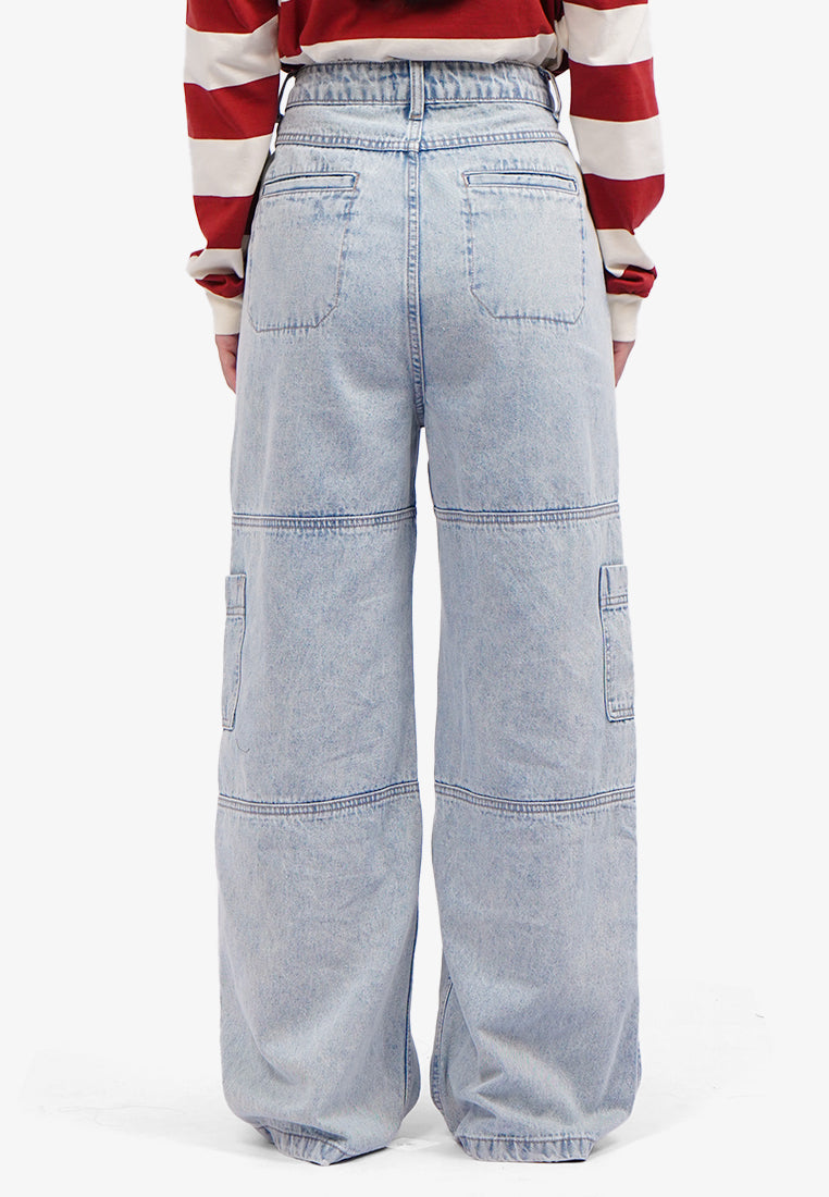 Ripped Cargo Denim Pants