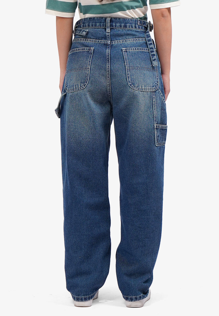 Balloon Fit Carpenter Jeans Med Blue