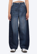 Two Tone Barrel Denim Pants