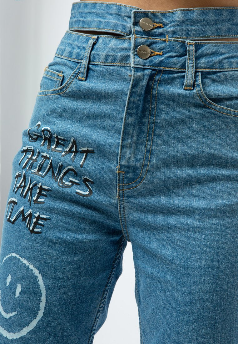 Printed Mom Jeans