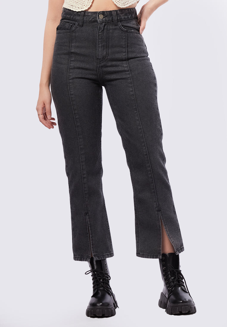 Straight Fit Jeans with Slit Details