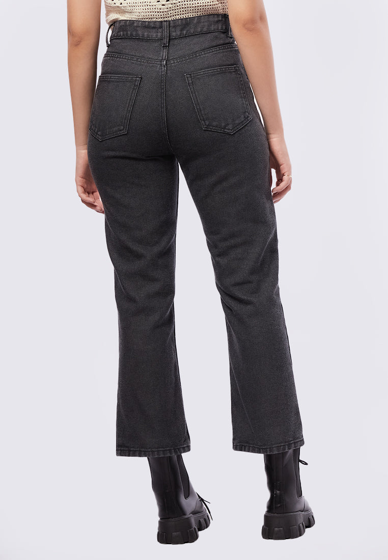 Straight Fit Jeans with Slit Details