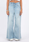 Crossover Waist Denim Pants