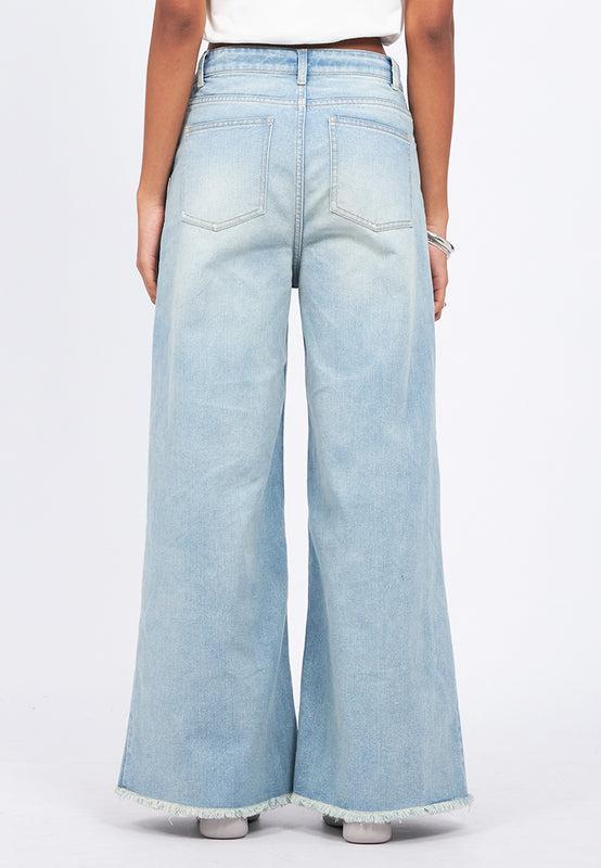 Crossover Waist Denim Pants