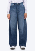 Two Tone Barrel Denim Pants