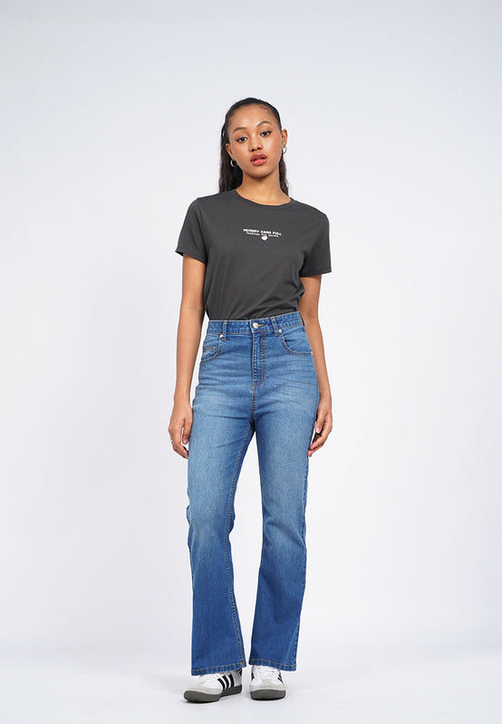 Regular Fit Flare Denim Pants