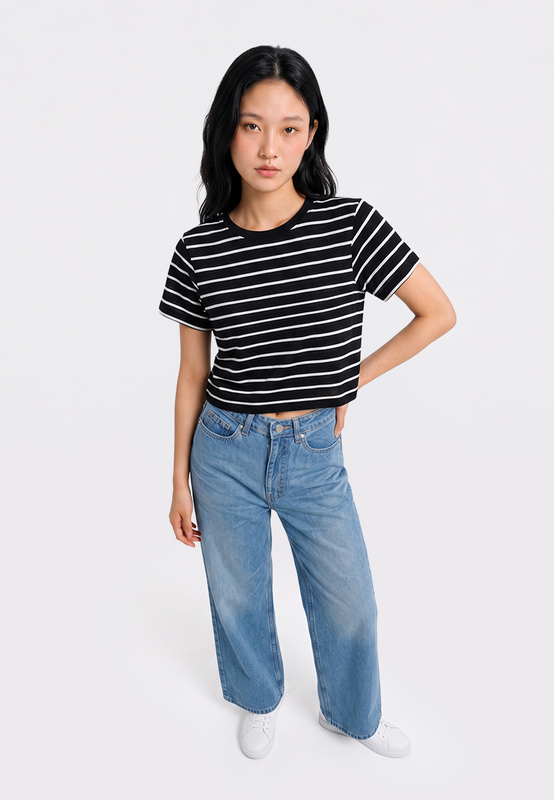 High Waist Wide Leg Denim Pants
