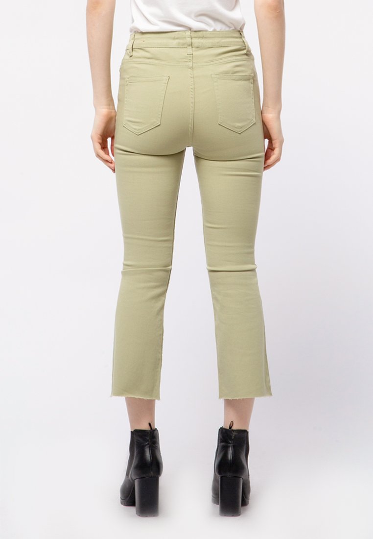 Cropped Flare Denim Pants