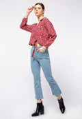 Cropped Flare Denim Pants