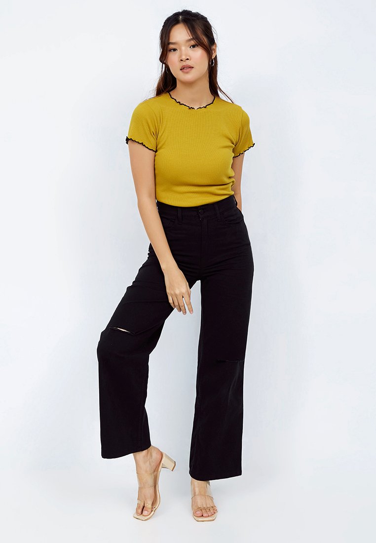Wide Leg Ripped Denim
