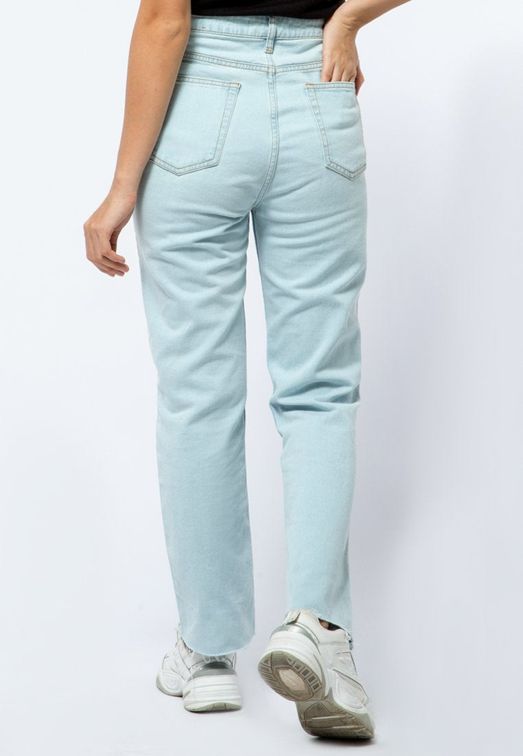 Straight Denim with Ripped Details