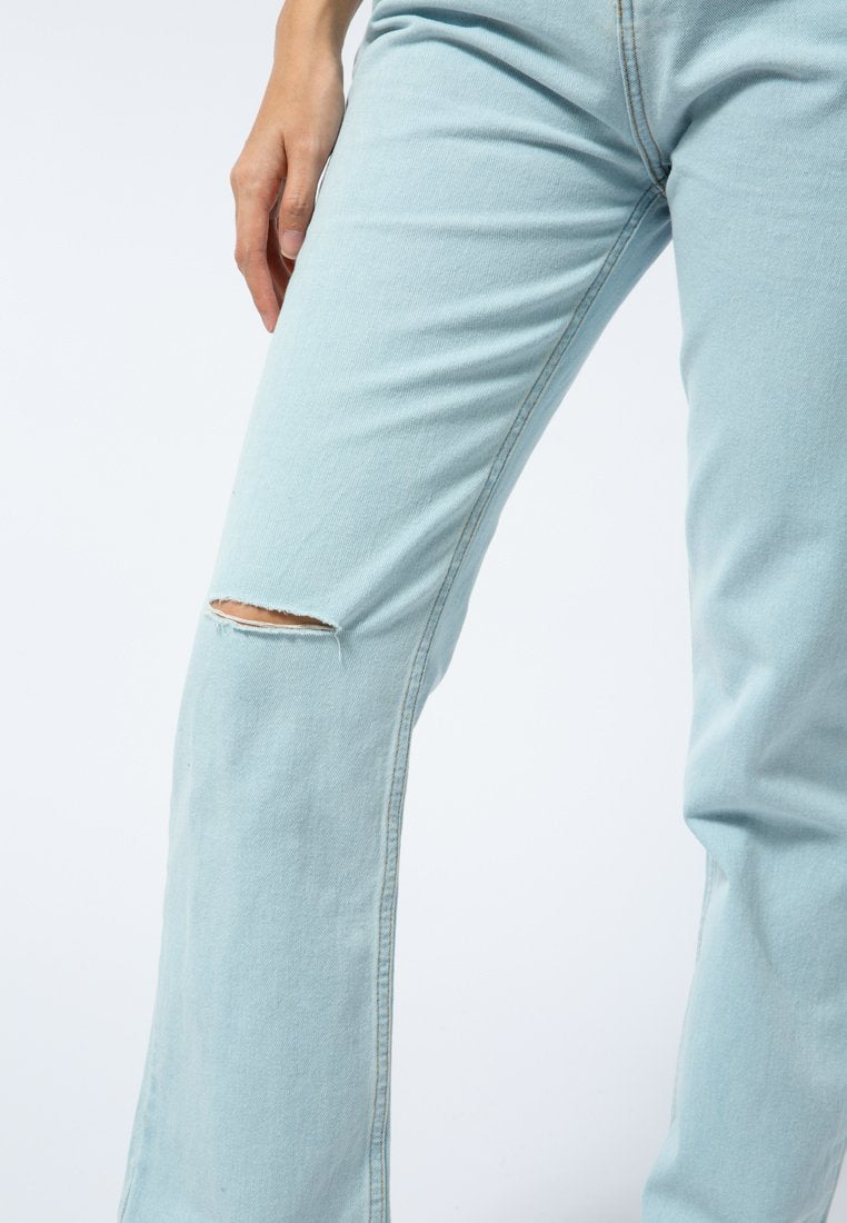 Straight Denim with Ripped Details