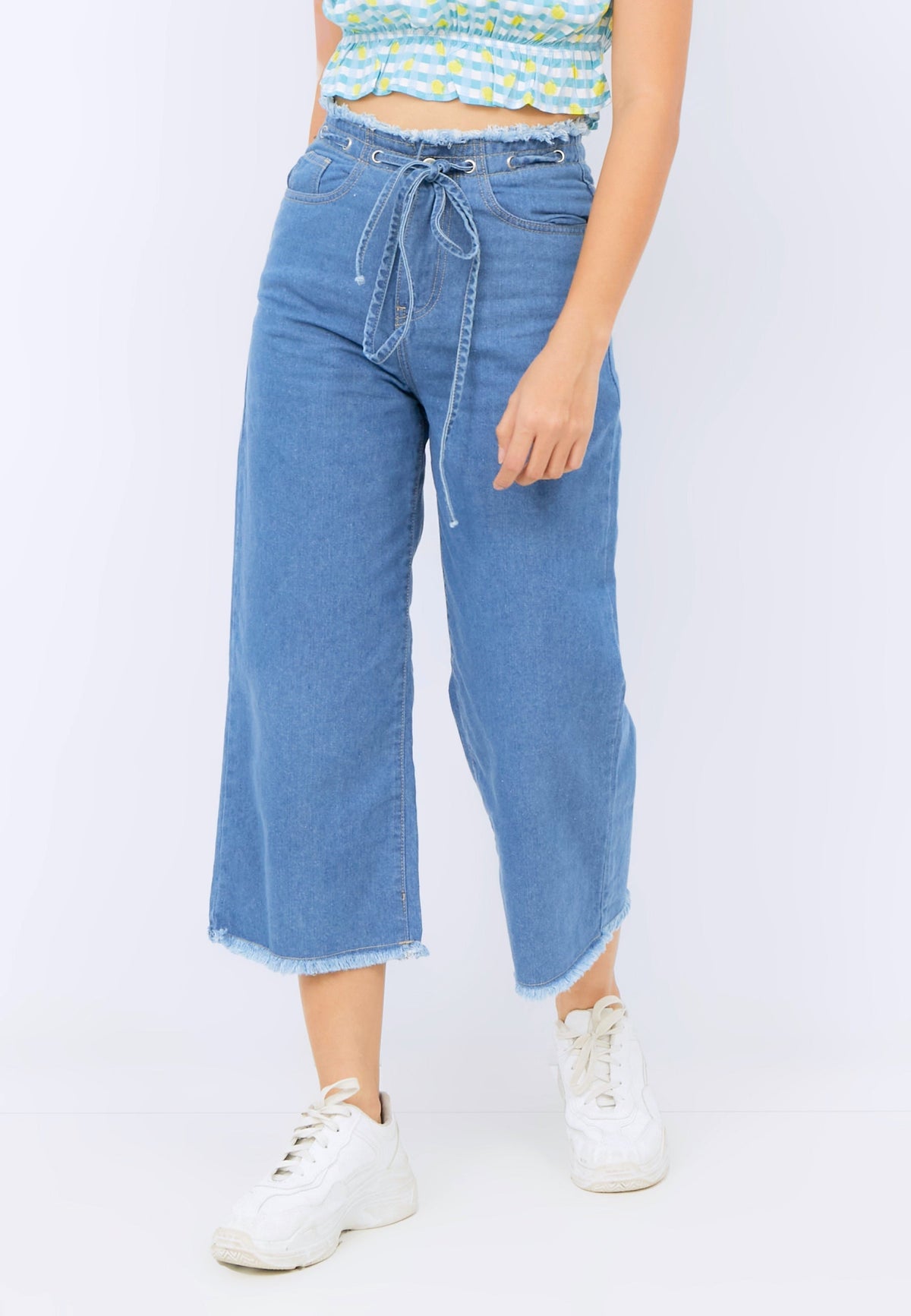 Cropped Denim Pants