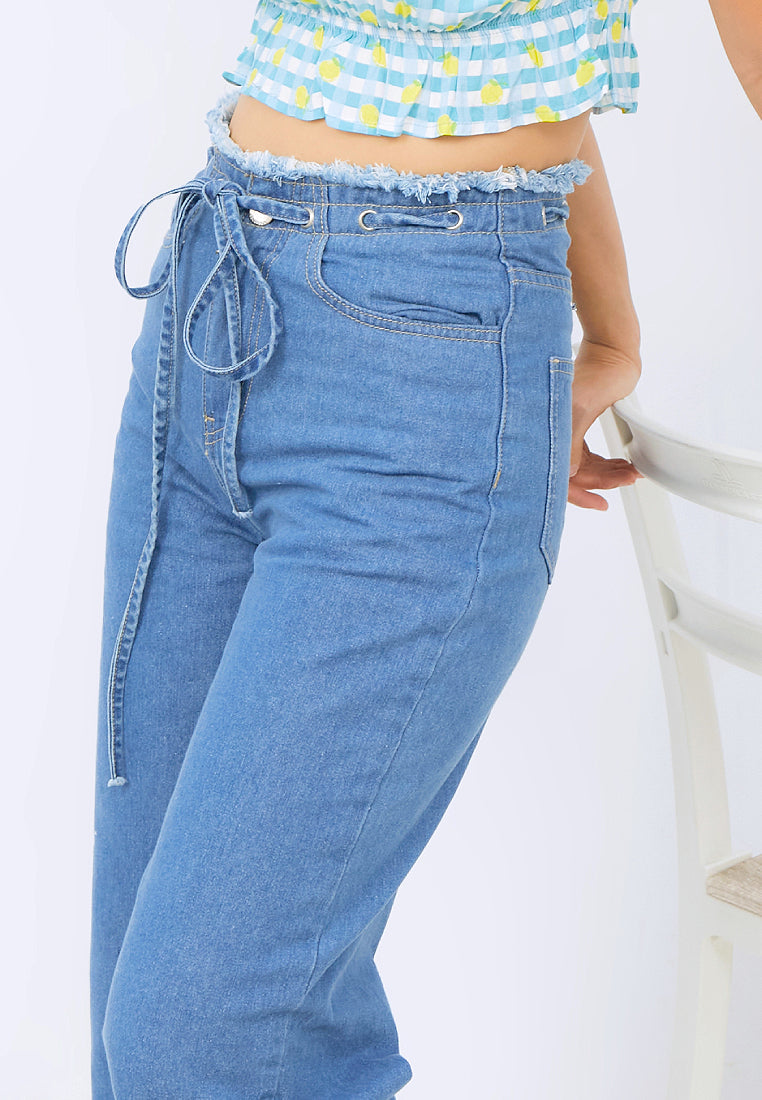 Cropped Denim Pants
