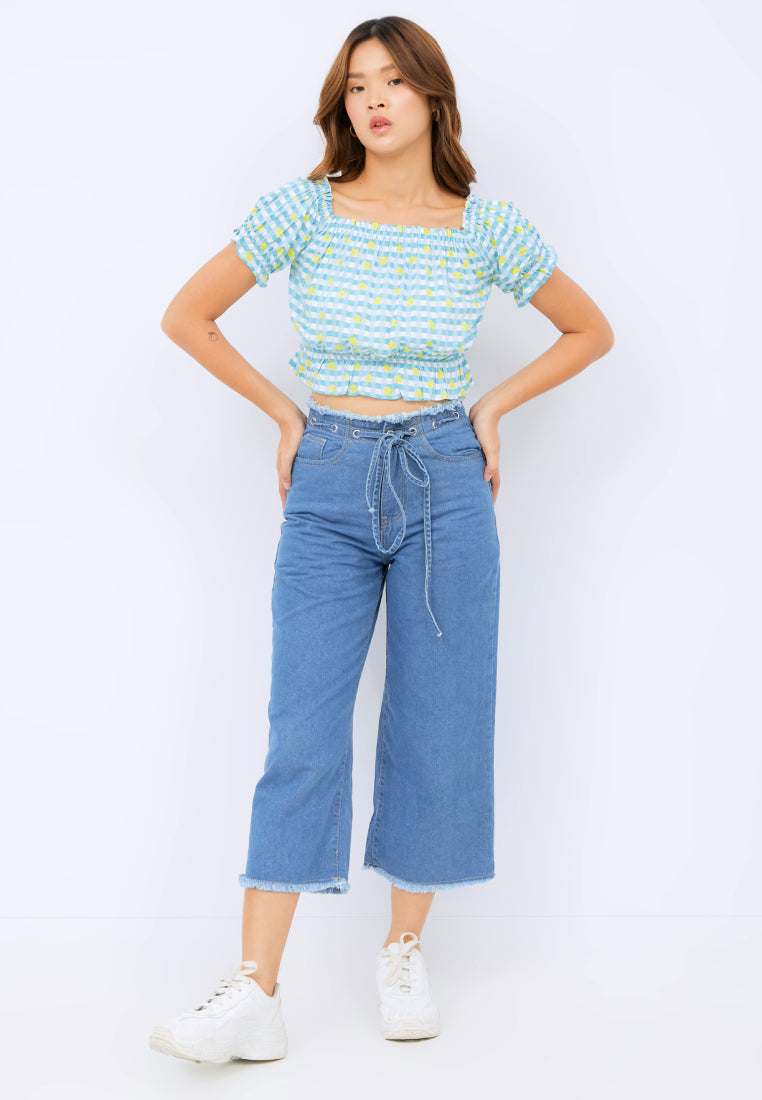 Cropped Denim Pants