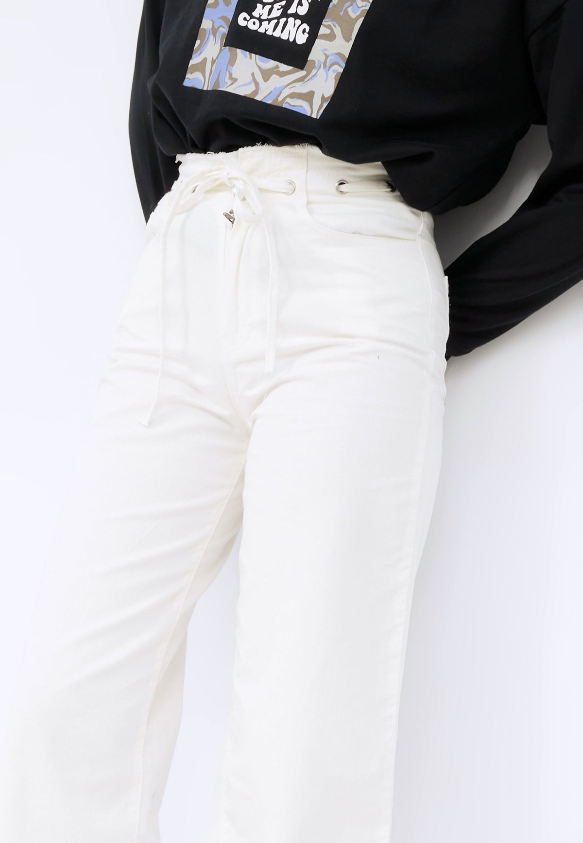 Cropped Denim Pants