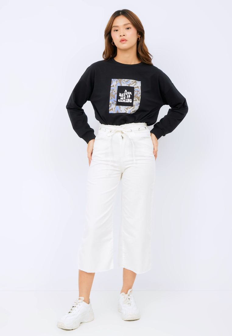 Cropped Denim Pants