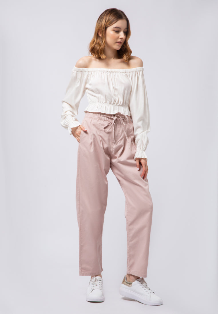 Paperbag Colored Denim Pants