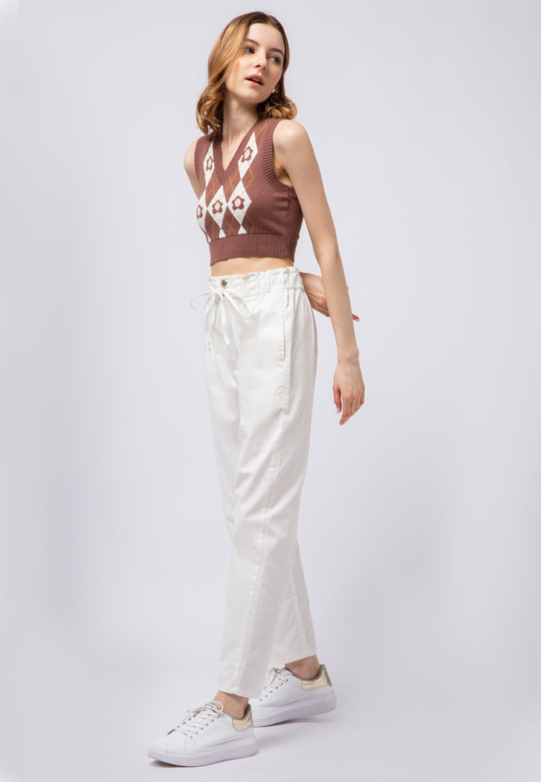 Paperbag Colored Denim Pants