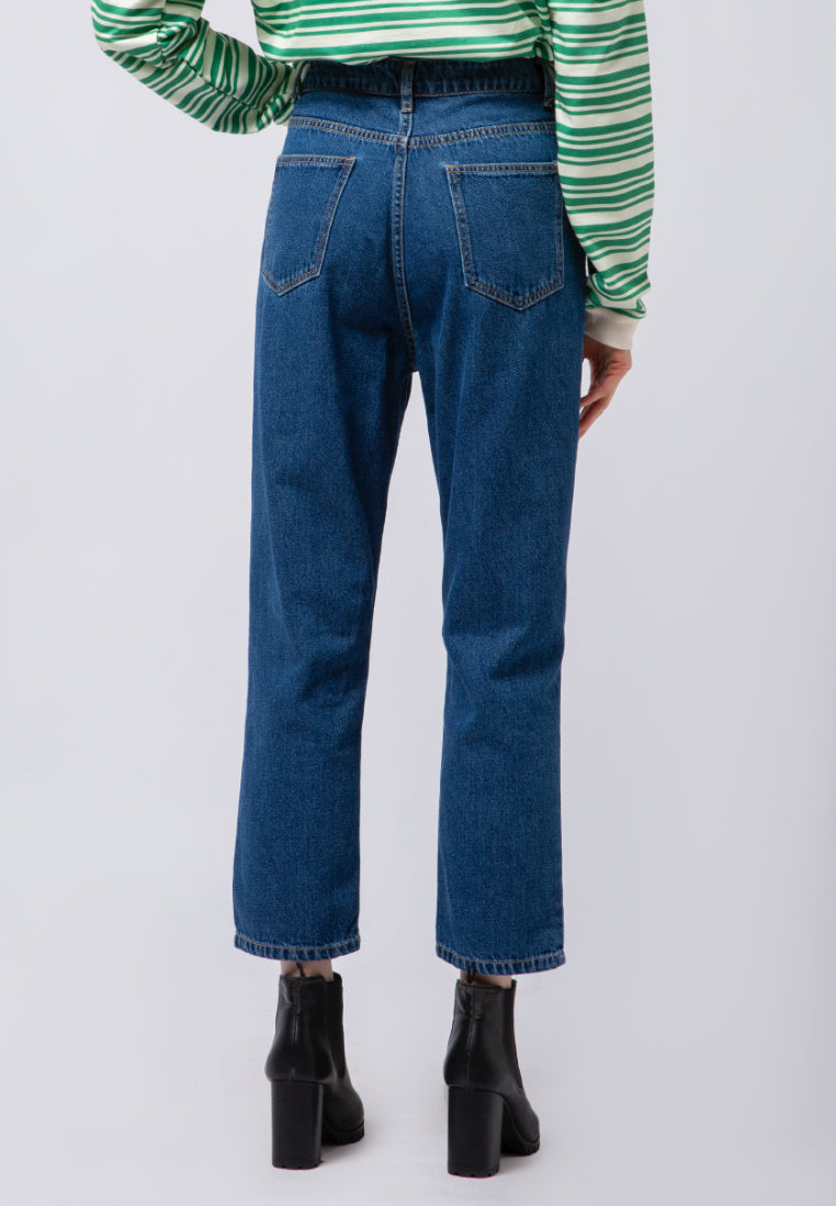 Ripped Straight Denim Pants