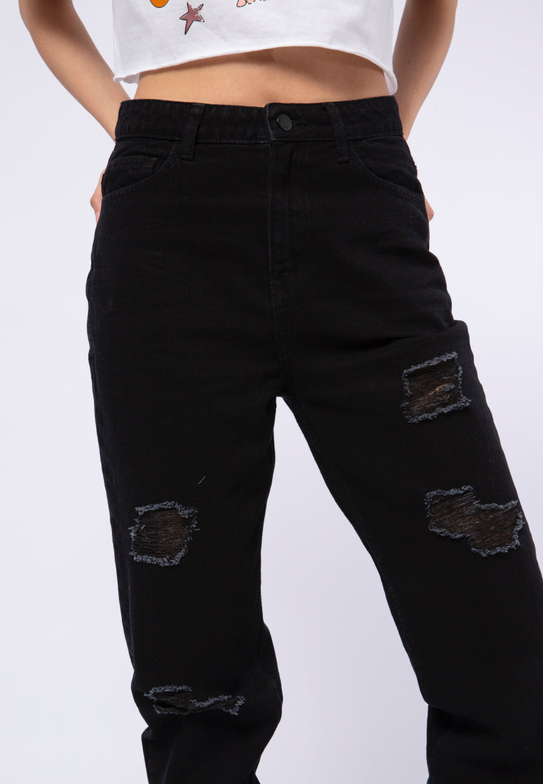 Mid Rise Slouchy Denim Pants