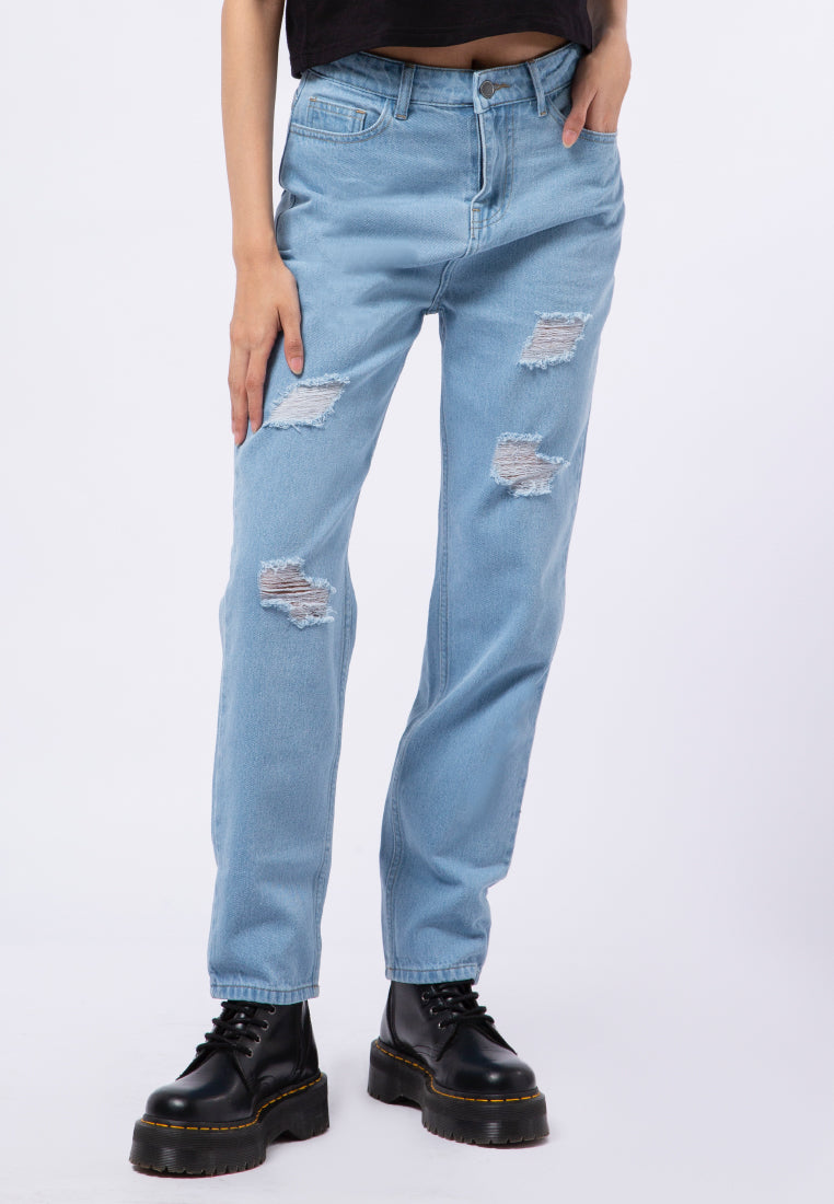 Mid Rise Slouchy Denim Pants