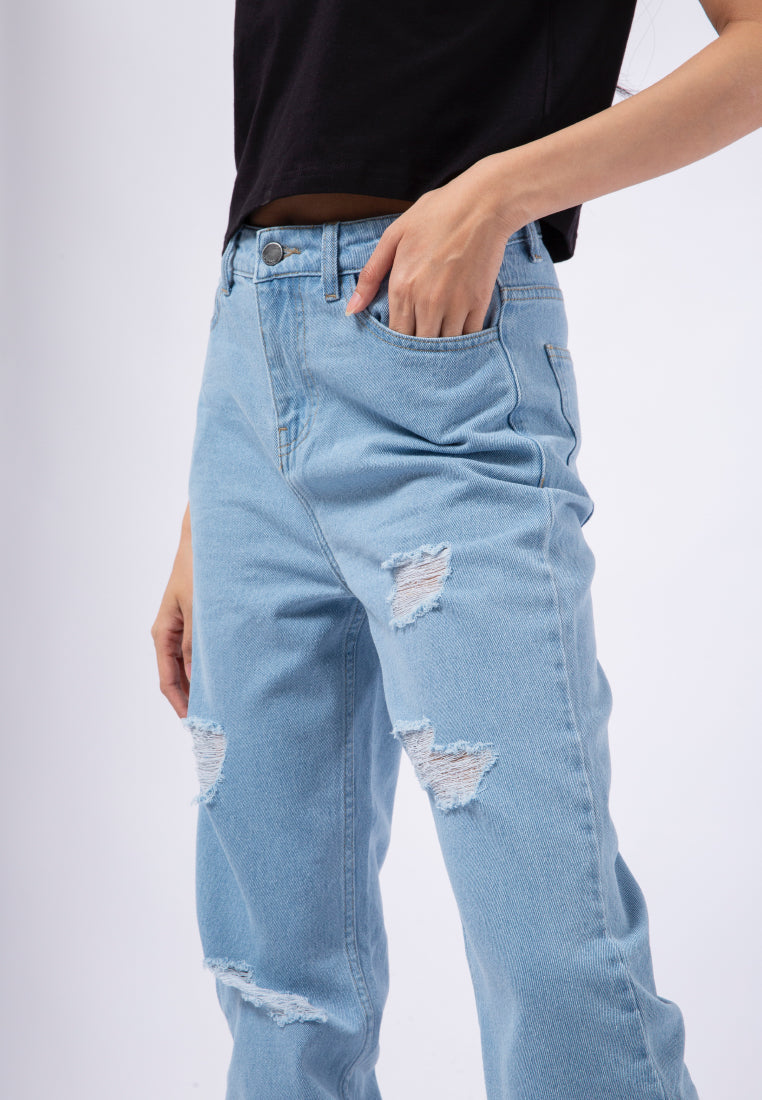 Mid Rise Slouchy Denim Pants