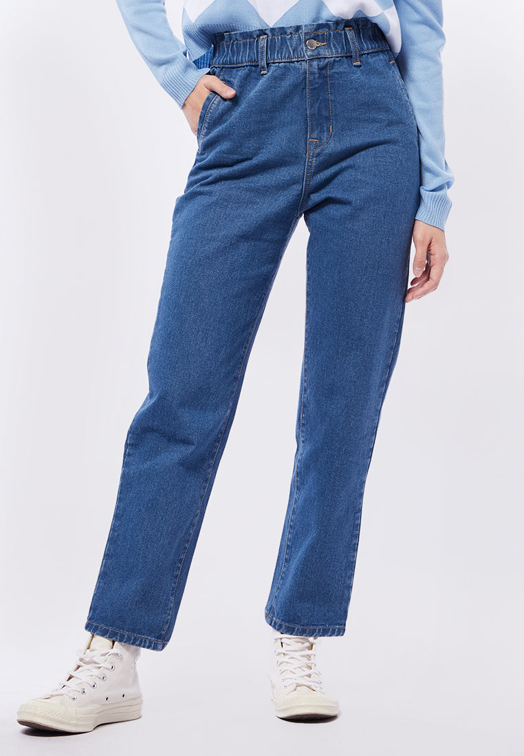 Paperbag Waist Denim Pants