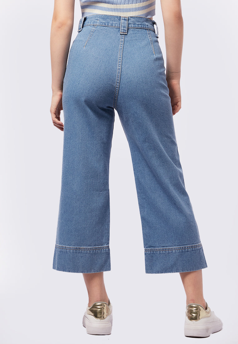 Straight Crop Denim with Pocket