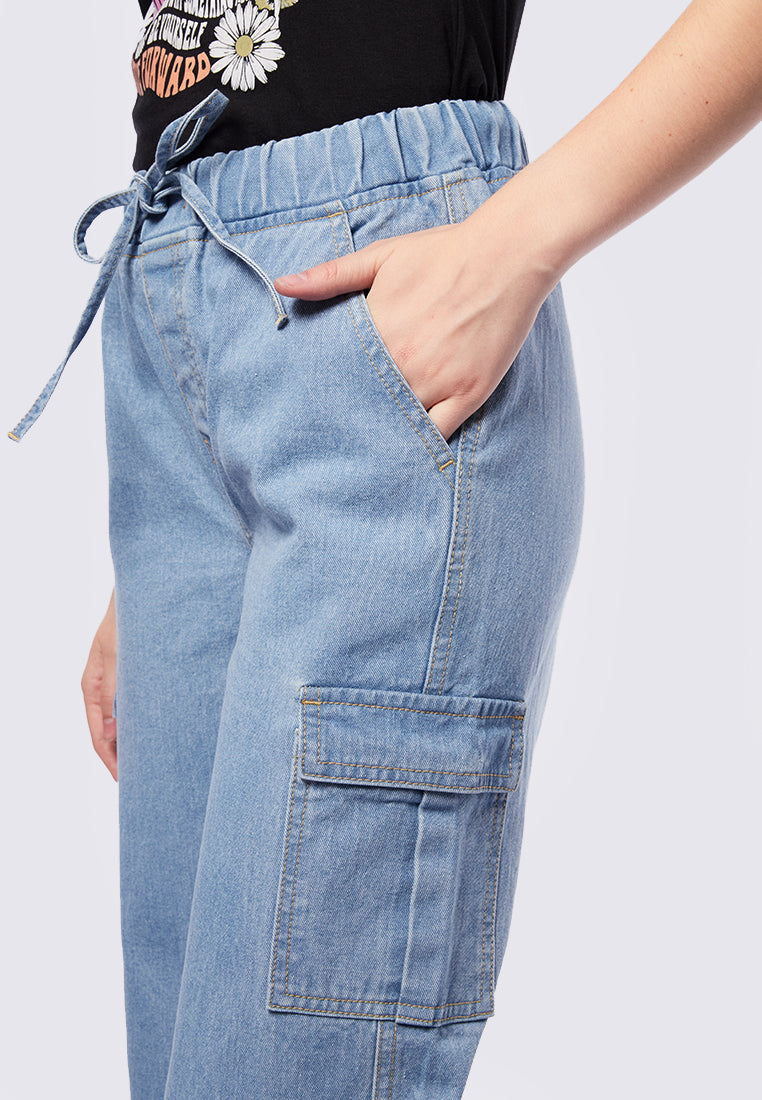Cargo Drawstring Jeans