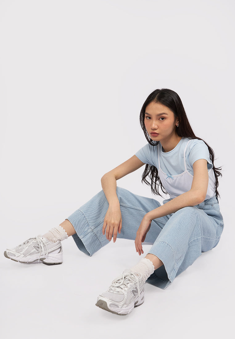 Loose Denim Pants with Patch Pocket