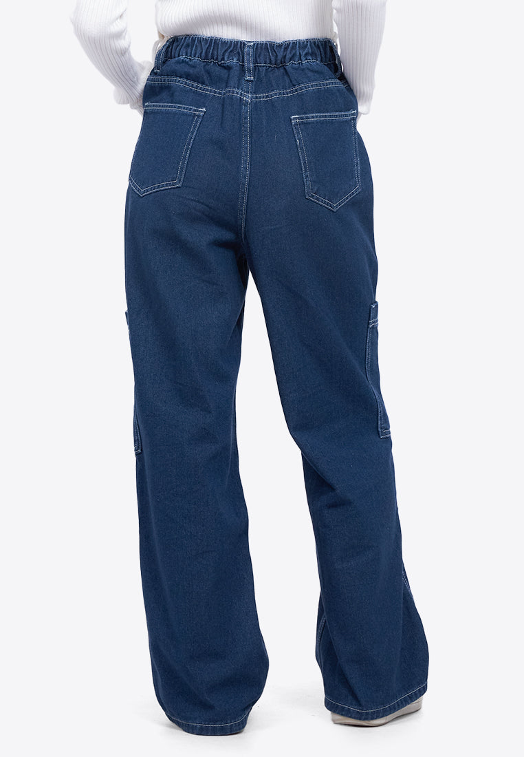 High Waist Loose Cargo Jeans