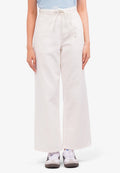 Wide Leg Jeans with Tie Details Off White