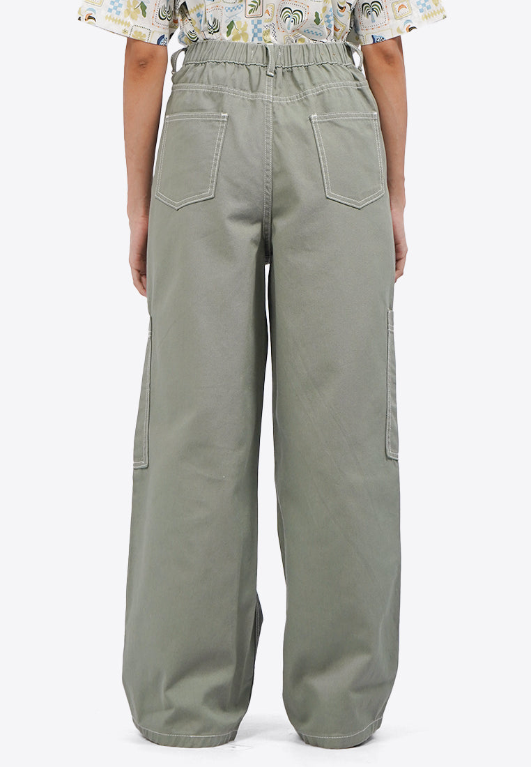 Loose Cargo Denim Pants