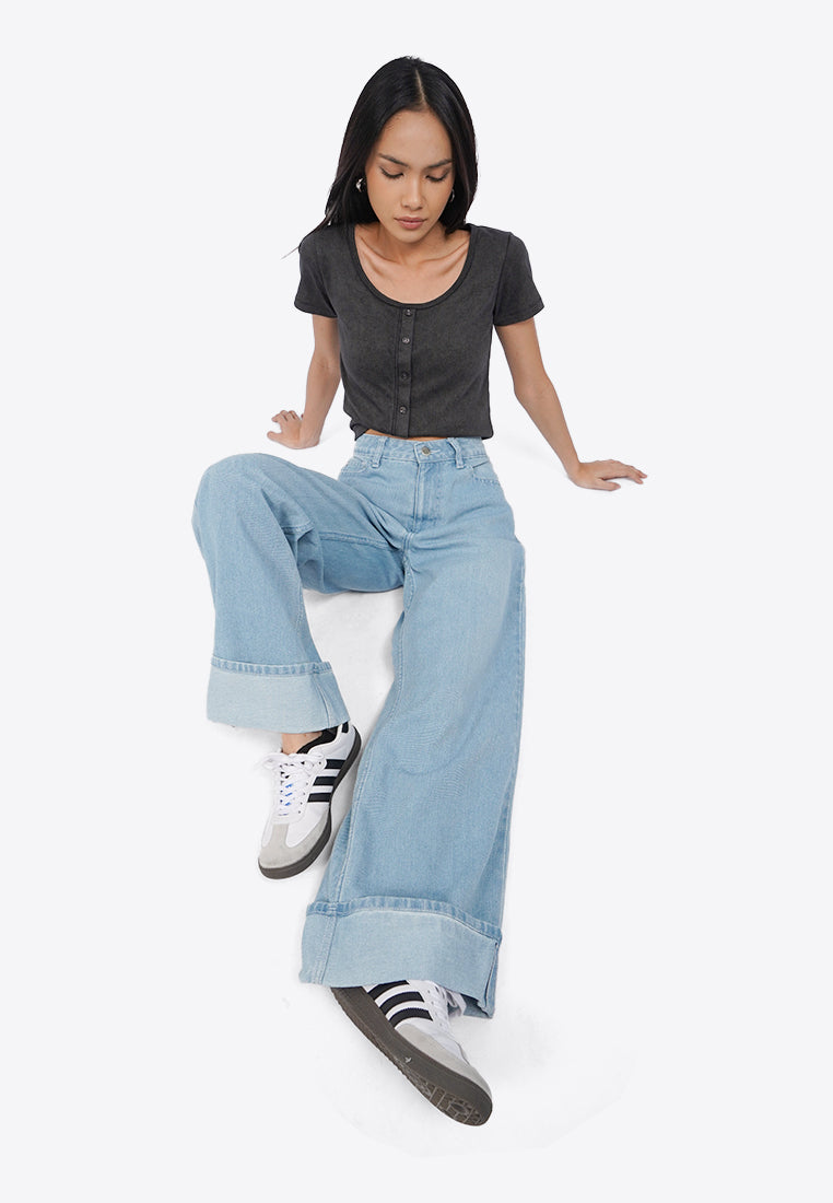 Rolled Up Baggy Jeans