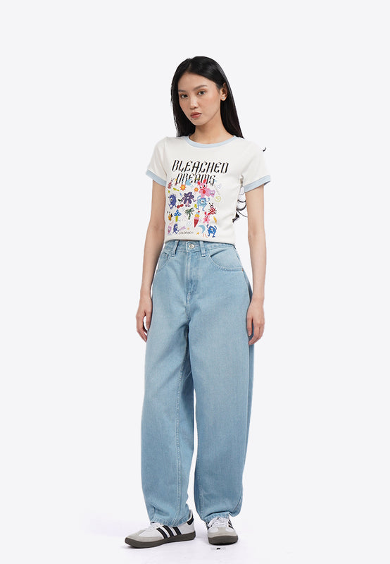 Barrel Leg Denim Pants