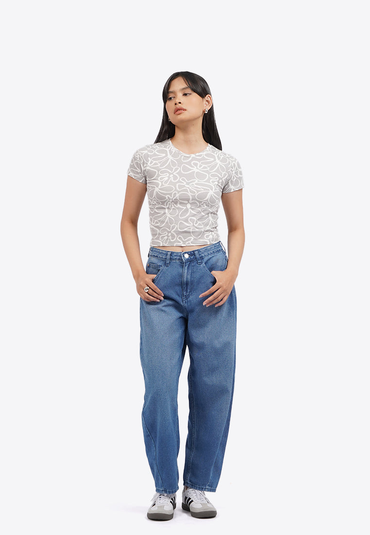 Balloon Fit Denim Pants
