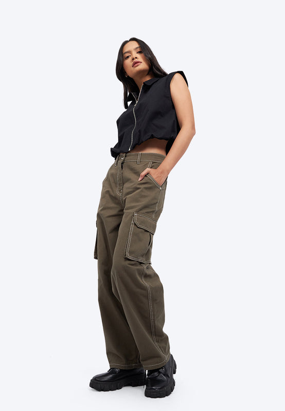 Utility Barrel Denim Pants