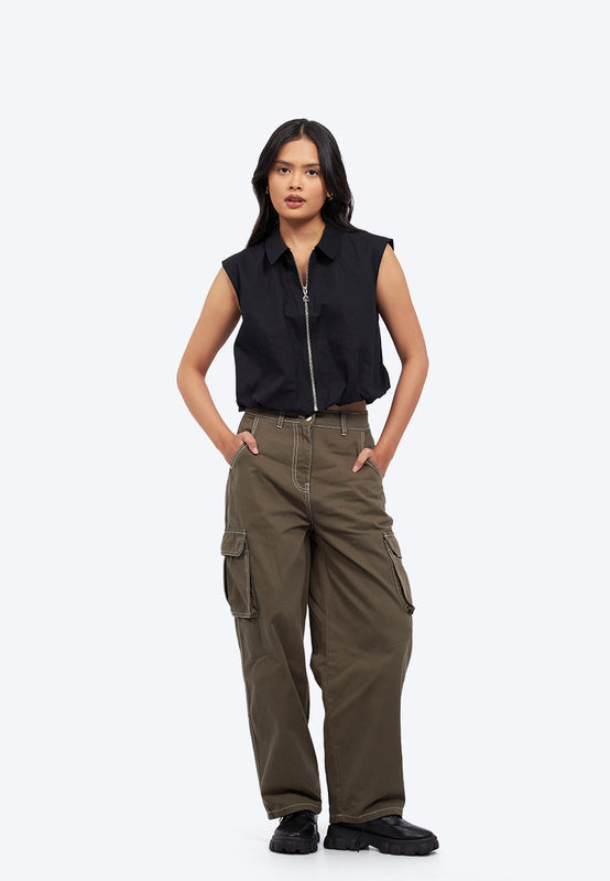 Utility Barrel Denim Pants