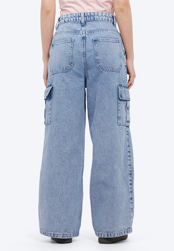 Straight Cargo Denim Pants
