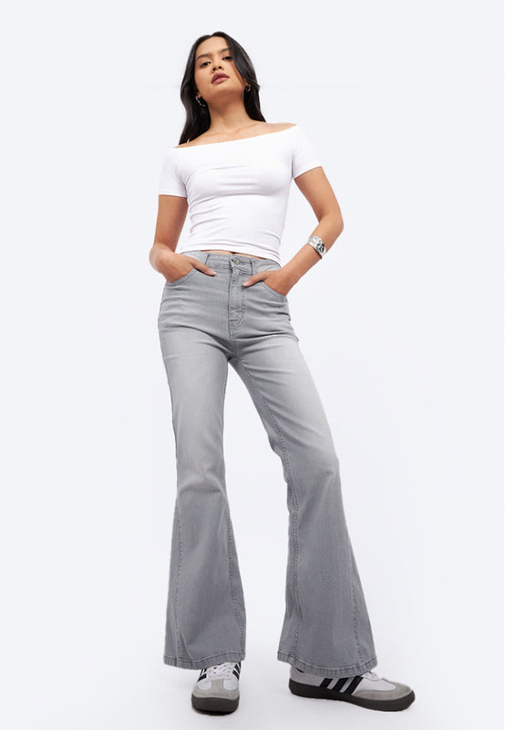 Basic Flared Denim Pants
